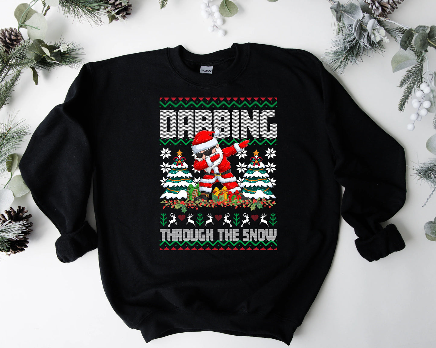 Dabbing Through The Snow (2Trees) / DTF Transfer 10” width