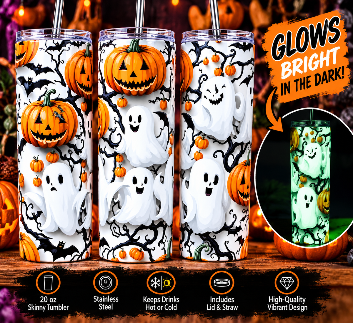 Boo Crew | Ghost & Pumpkin Halloween Tumbler π»π