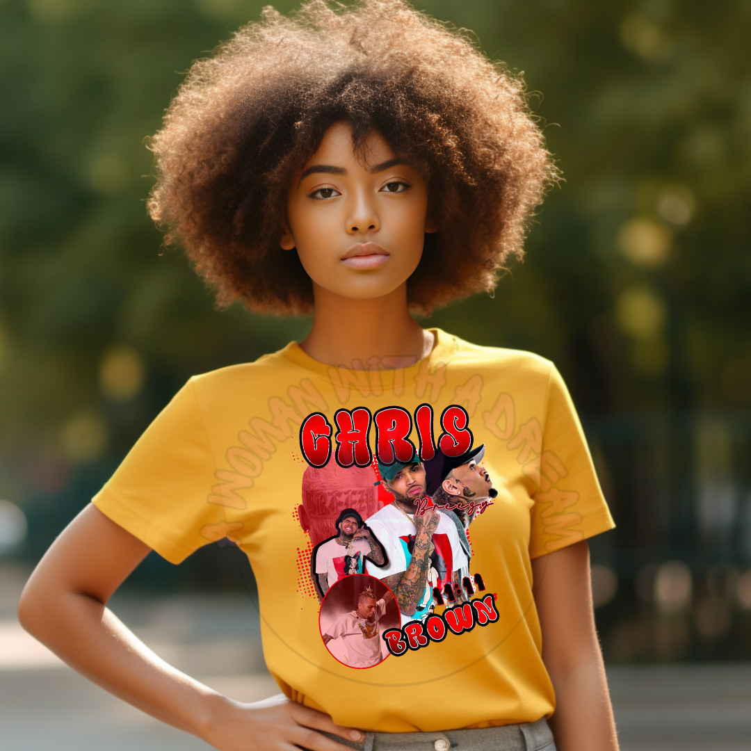 Chris Brown Retro Red Design Tee