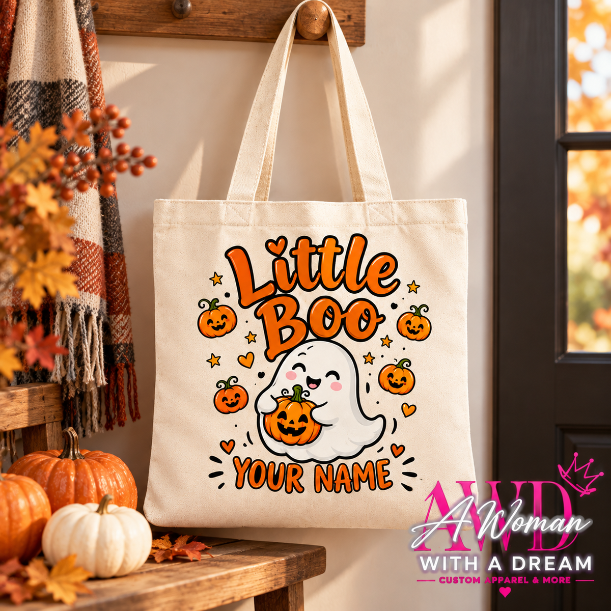 Little Boo Personalized Trick-or-Treat Tote