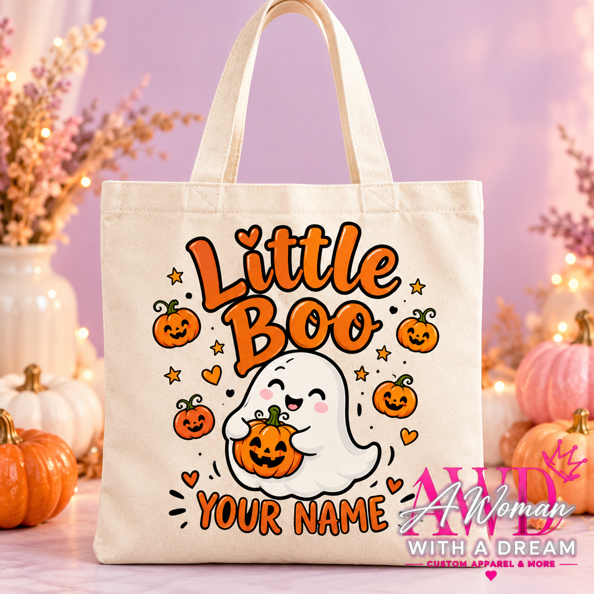 Little Boo Personalized Trick-or-Treat Tote