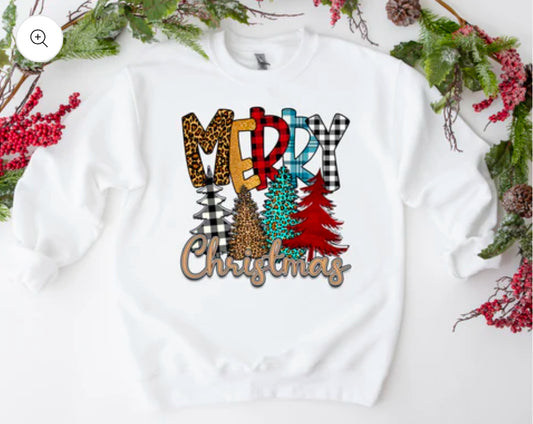 Merry Christmas Patchwork / DTF Transfer 10” width