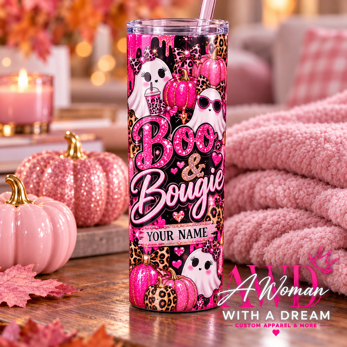 Boo & Bougie Personalized Halloween Tumbler