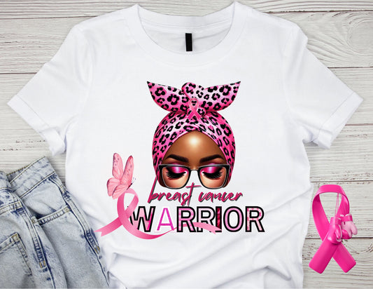 Breast Cancer Awareness Warrior T-Shirt (Pink Butterfly)